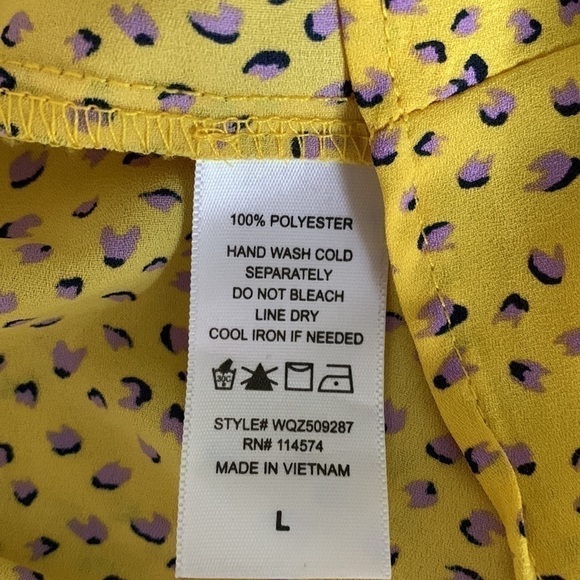 PLEIONE Boho Yellow & Lilac Long Sleeve Blouse Size Large - Picture 9 of 17